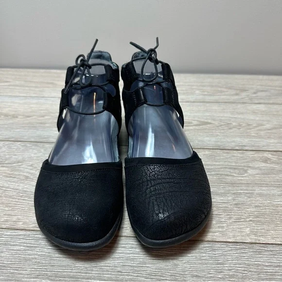 NAOT Kata Gladiator Tie Black Crackle Leather Closed Toe Comfort Sandals 39 US 8 - Picture 2 of 10